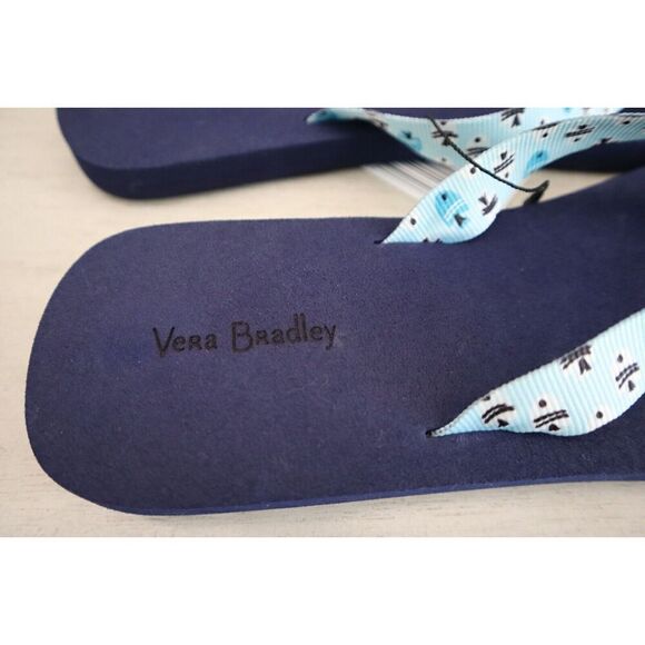 Vera Bradley 29359-15419L Sz L 9-10 Antilles Treasure Webbing Strap Flip Flops - Picture 6 of 8
